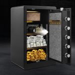 Safe Box Home Money Safe 73L w/ Double Safety Key Lock & Built-in Cabinet Box UK