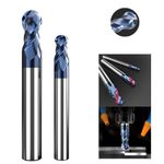 Ball Nose Round End Mill Drill 2-Flute TISIN Coating Bit Carbide Milling Cutter
