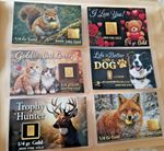 6 x  0.017 gram gold bars beautiful display cards direct from the mint  in USA