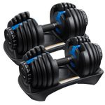 2Pcs Adjustable Dumbbell 24kg Home Gym Equipment Workout Smart Exercise Fitness