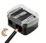 2pk Makeup Pencil Sharpener Duo Double Hole Pencil Eyeliner Lip Eyebrow Tool