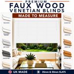 Faux Wood Venetian Blinds | White Grey Cream Oak | Made to Measure | 35mm 50mm
