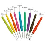Crochet Hooks Set Soft Grip Handles Knitting Yarn Needles Kit Size 2–6mm 9Pcs UK
