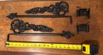 Adjustable Swing Arm Curtain Rods Pair Art Nouveau Style Ornate Floral Scroll