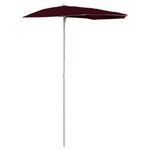 Garden Half Parasol with Pole Outdoor Umbrella Sunshade Canopy Parasol vidaXL