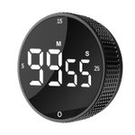 Upgraded Magnetic Digital Kitchen & Productivity Timer 1"D x 3"W x 3"H, Black 