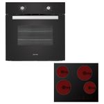 electriQ Single Oven and Ceramic Hob Pack - Black EQOVENM1BLKCPACK
