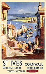 St Ives, Cornwall (Old British Railways Ad.) small steel sign 200mm x 150mm