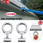 8x Stainless Steel Awning Rail Stoppers 6mm Stops Motorhome Campervan Caravan UK