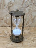 Vintage Brass Cased Roman Numeral & Zodiac Hourglass Height: 15 cm