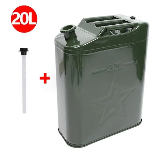 20L Metal Army Green Jerry Can Diesel Petrol Fuel Oil Container Garage Tool Can