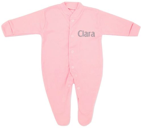 Baby Girl Boy Personalised Sleepsuit Romper Babygrow Embroidered NB-12 Months — image 1