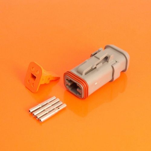 Deutsch DT Series 4 Way Connector Male Plug Kit with Wedgelock - DT06-4S-E008