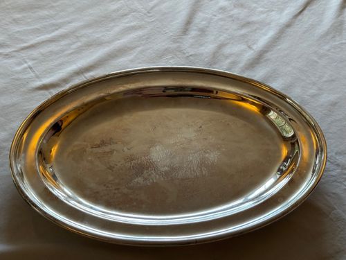 Vintage Oval Silver Plated Meat Serving Platter Tray Roast Joint Dish Rimmed — image 3