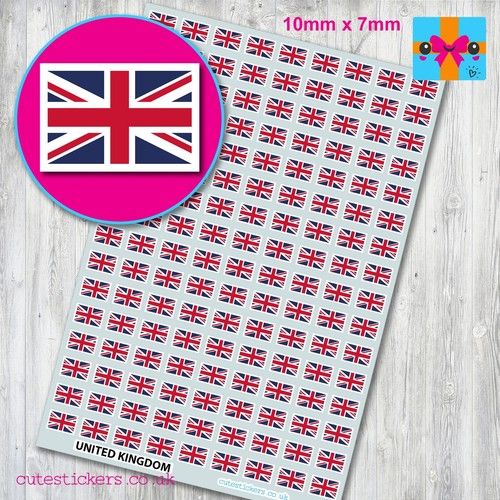 Union Jack Flag Stickers United Kingdom UK Great Britain 6 Sizes Small Sticker