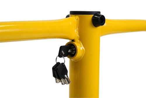 Foldable Security Post Wide - Yellow - Driveway Post Parking Post Steel Bollard — image 5
