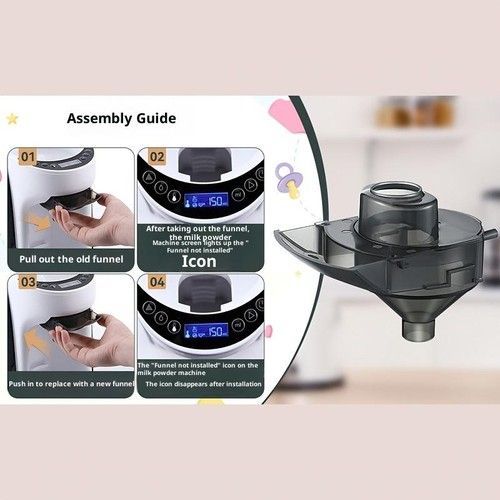 1 Set Replacement Funnel And Cover For Baby Brezza For Baby Formula Dispenser