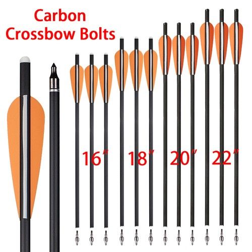 Carbon Bolts Arrows 16" 18"  20" 22" Archery Hunting Shooting Target Practice