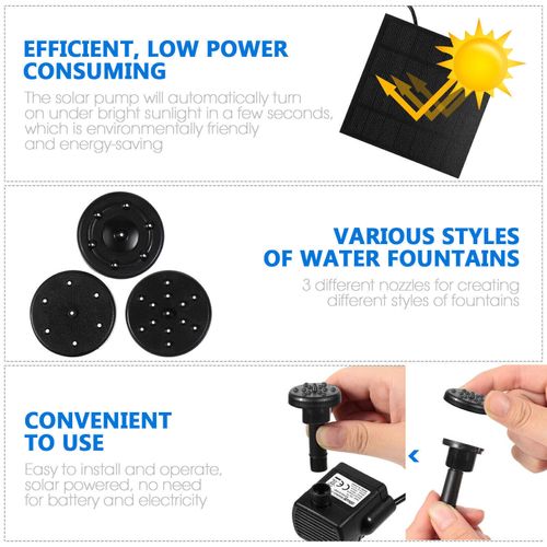 Solar Pond Pump Power Fountain Submersible Water Garden Pool Feature Kit Panel — image 14