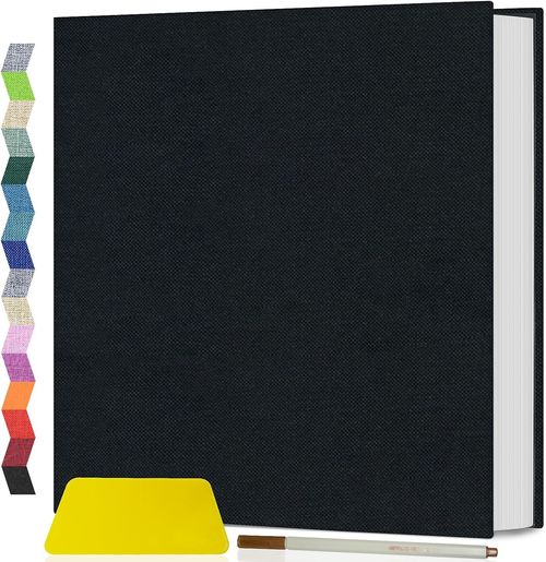 Black Linen Self Adhesive Photo Album 40 Pages 29x26.7cm Scrapbook for 6x4 5x7 — image 1