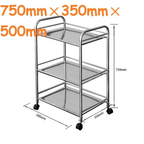 3 Tier Metal Rolling Trolley Cart Beauty Salon Shelf Kitchen Storage Rack — image 2