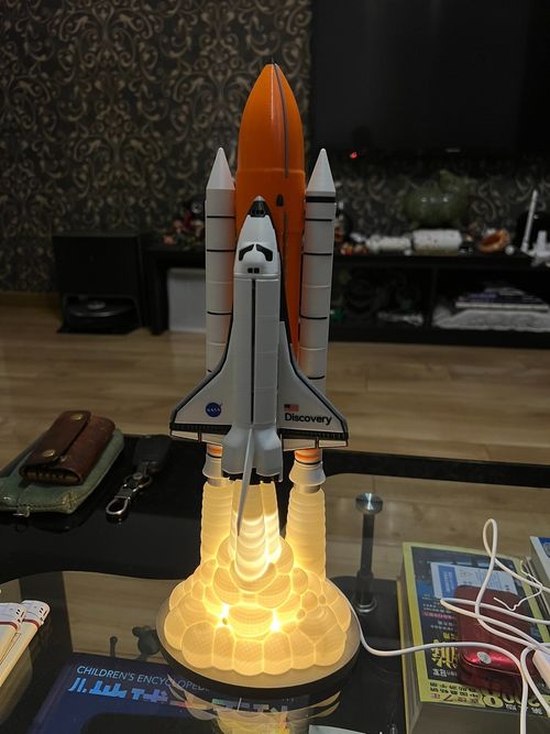[craft] 1:200 NASA Space Shuttle Night Light Model Rocket Painted Finished — image 3