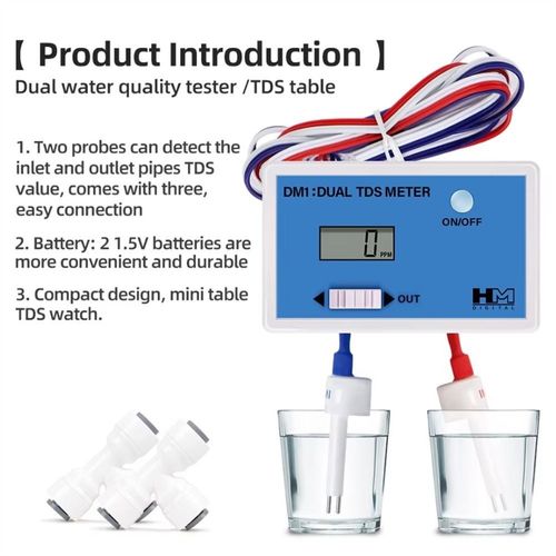 Digital Water Quality Tester Dual Probe Online TDS Detector InputOutput — image 3