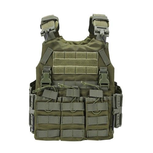 Tactical Camo Vest Quick Release Molle Airsoft Combat Plate Carrier Mag Pouch