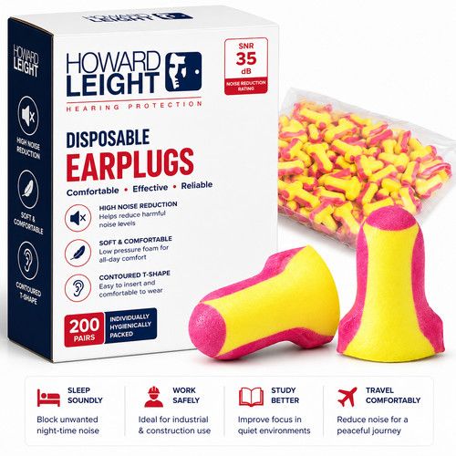 Howard Leight Laser Lite Ear Plugs for Work Sleep Snoring Noise Cancelling Bike