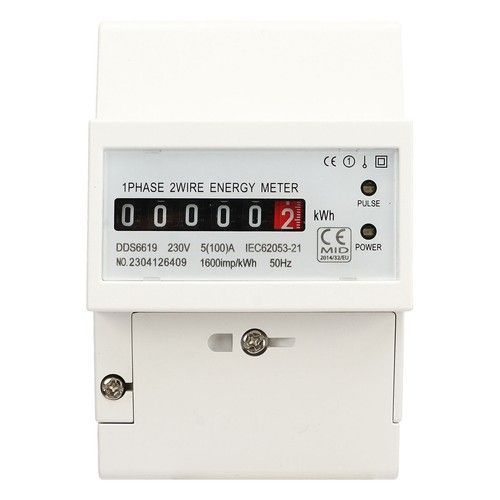 1X Electricity Meter 230V Grade1 Single Phase Energy Meter Mechanical Counter UK
