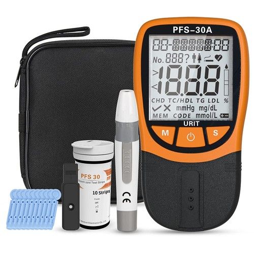 20 Test Strips Kit - URIT 5-in-1 Lipid Monitor for Cholesterol & Triglycerides
