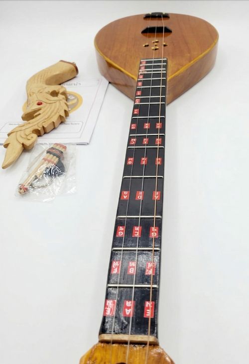 Handcrafted Thai Phin 3-String Acoustic Lute Custom Folk Guitar Solid Wood 100cm — image 4