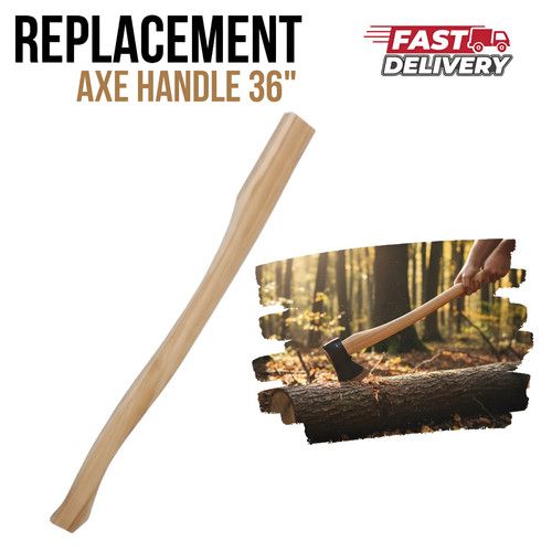 HARDWOOD REPLACEMENT WOODEN AXE HANDLE 36" SOLID BEECH SHAFT WOOD FELLING