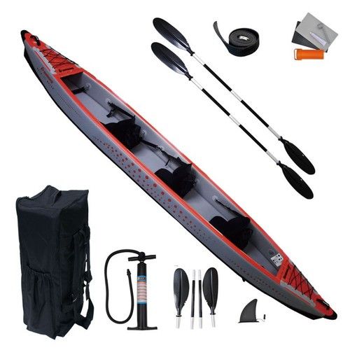Three Person High Pressure Drop Stitch Inflatable Kayak 485cm  Lenght 2 Paddles