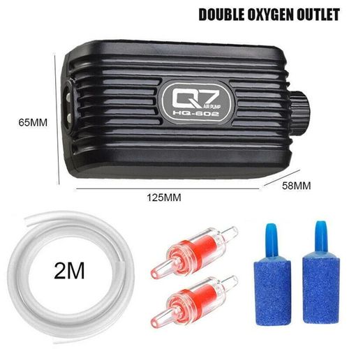 Silent Aquarium Oxygen Pump Air Pump Fish Tank Twin Outlet Valve Accessories UK — image 4