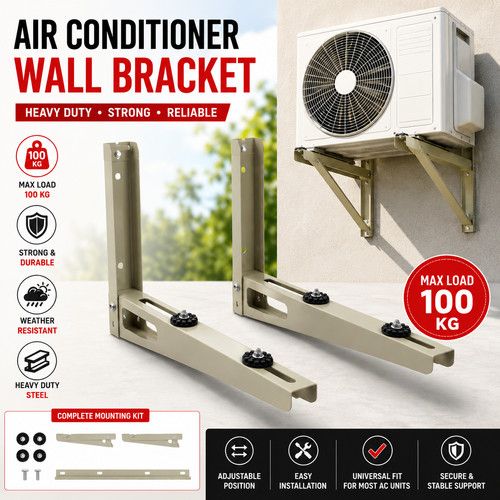 Air Conditioner Wall Bracket 100kg Heavy Duty Galvanised Steel AC Mount TOP