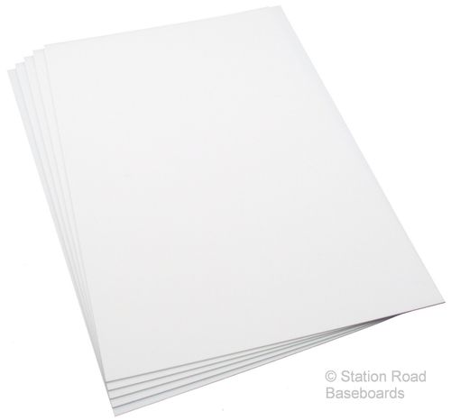 5 Assorted Sheets Matt White Plasticard Size A4+ Mixed Assortment Styrene — image 1