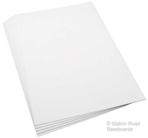 5 Assorted Sheets Matt White Plasticard Size A4+ Mixed Assortment Styrene