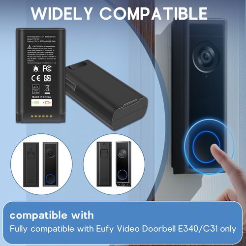 🔥8000mAh Battery for Eufy E340 C31 Doorbell - USB-C Fast Charging Quick Release — image 4