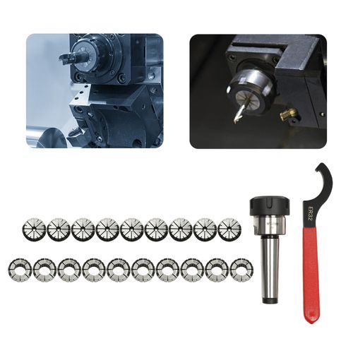 ER32 Collet Chuck Holder Precision ER32 Collet Set MT3 Shank Chuck+18 Collets — image 4
