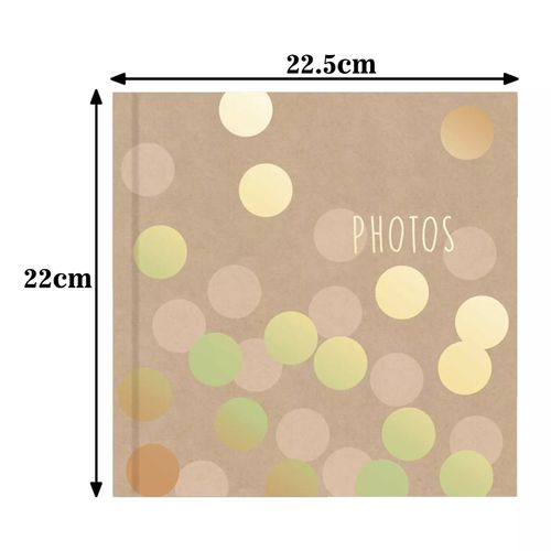 Photo Album 200 Photos 4x6 | Kraft Cover, Gold Polka Dot, Scrapbook Keepsake — image 7