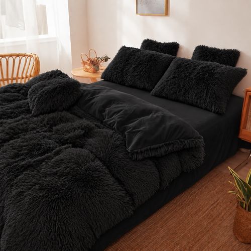 Fluffy Long Faux Fur Duvet Cover Shaggy Teddy Fleece Soft Warm Winter Bedding — image 2