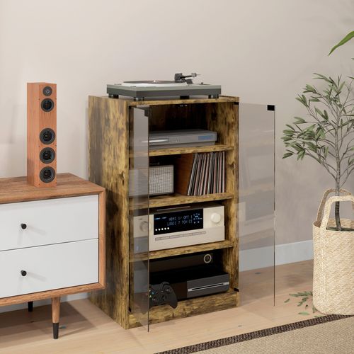 4 Tier Hi Fi Stand Record Player Stand with Adjustable Shelves Rustic Brown — image 8