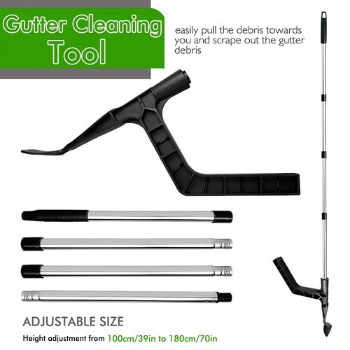 Gutter Cleaning Tool Roof Gutter Cleaner with Splicing Pole Handle Detachable — image 4