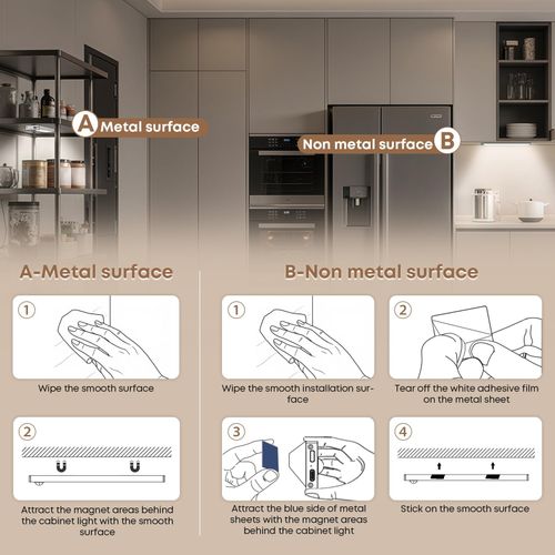 LROLTEF Under Cabinet Dimmable Wardrobe Motion Sensor Lights 3 Color 21cm — image 6
