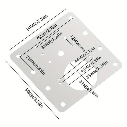 90mm Hinge Repair Plate Rust Resistant Steel Furniture Cupboard Repair Mount Set — image 2
