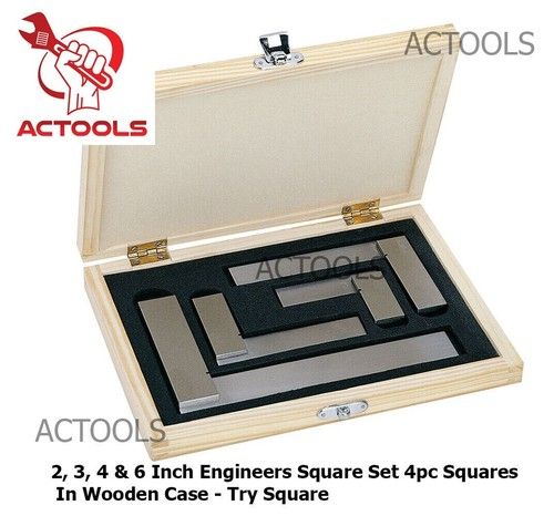 Precision Steel Hardened Square 4 Set Ground Machinist Tool 2" 3" 4" 6" UK