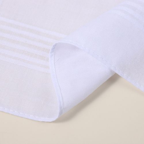 12PCS Mens Large White Square Handkerchief Soft Cotton Hankies Hankerchiefs AA — image 14