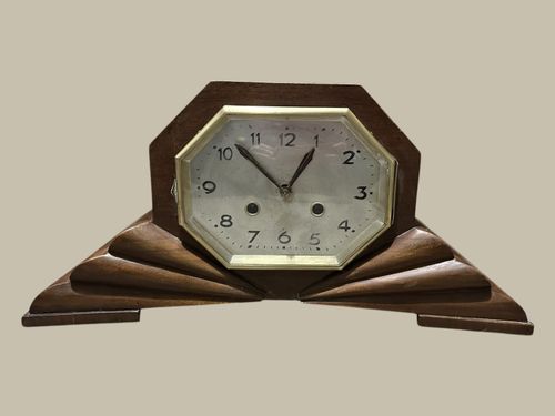 Super Smiths Rare Art Deco Shaped Striking Mechanical Mantle Clock — image 3