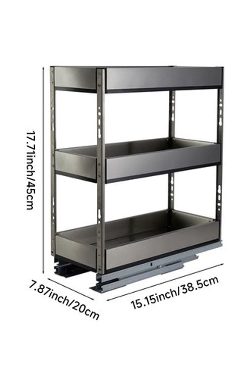 Pull Out Steel Basket Kitchen Cabinet Larder Organizer Cupboard Drawer 100-250mm